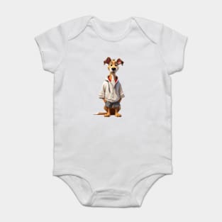 Dog with clothes in cartoon style Baby Bodysuit